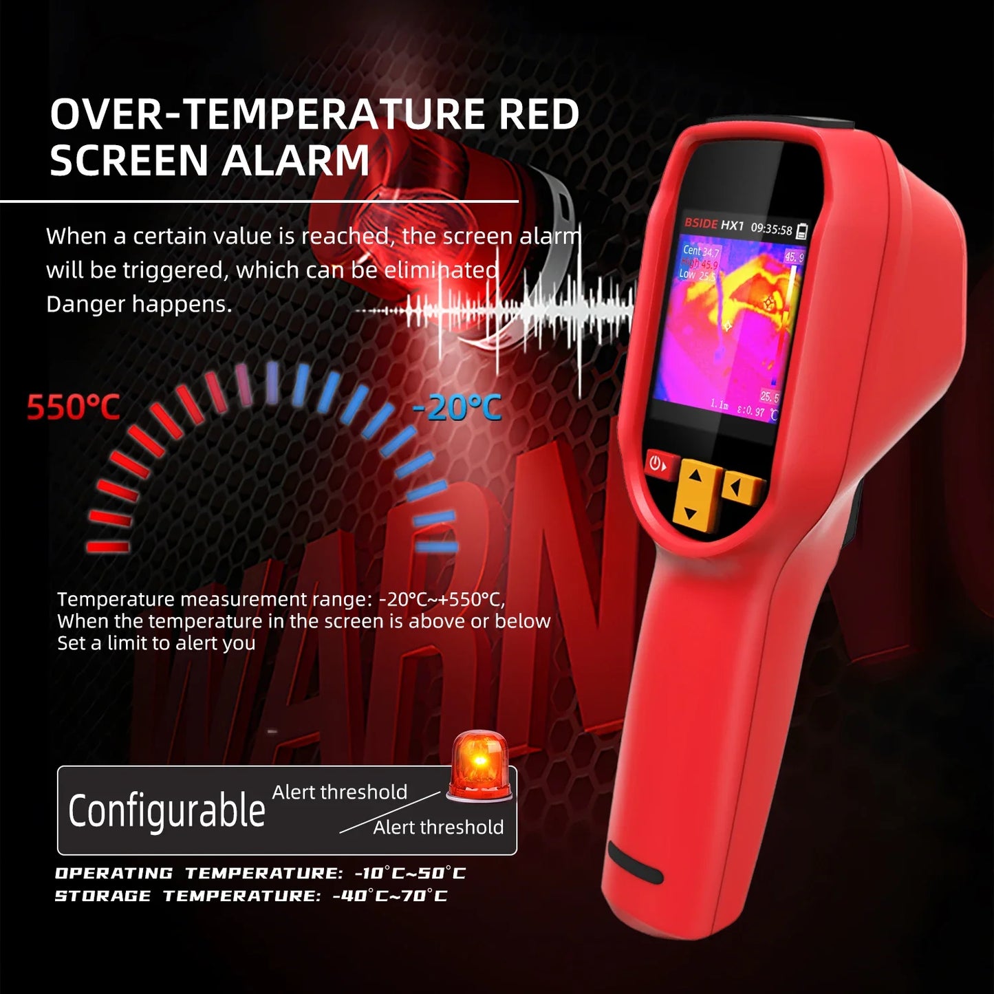 BSIDE HX1 Thermal Imaging Camera 240x240 - Infrared Temperature Meter